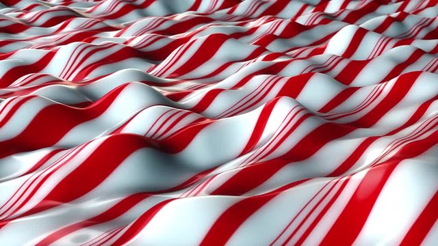 Abstract undulating white Background with wavy animated surface and red stripes. 4k UHD, Prores 422, seamless loop.