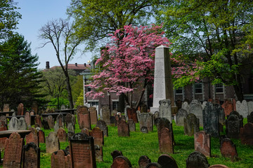 Hartford, Ct, USA The ancient burial ground at the First Church of Christ