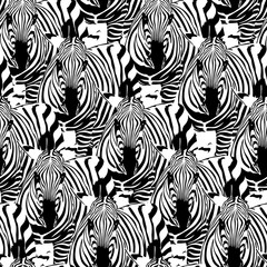 Zebra seamless pattern. Savannah Animal ornament. Wild animal design trendy fabric texture, illustration.