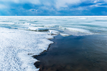 In Novosibirsk the Ob reservoir in the spring