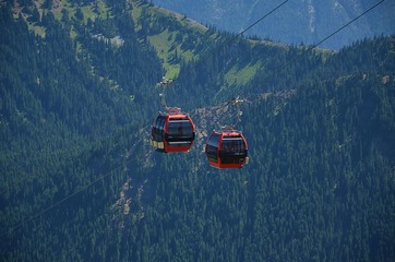 cable car on road