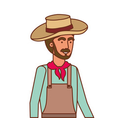 man farmer with straw hat