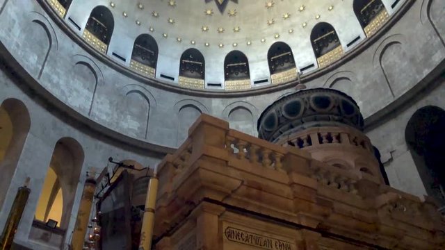 Tomb of Jesus at the Holy Sepulcher in Jerusalem.