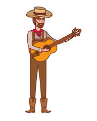 farmer man with musical instrument