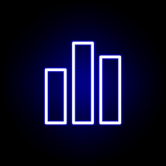 chart icon in neon style. Can be used for web, logo, mobile app, UI, UX