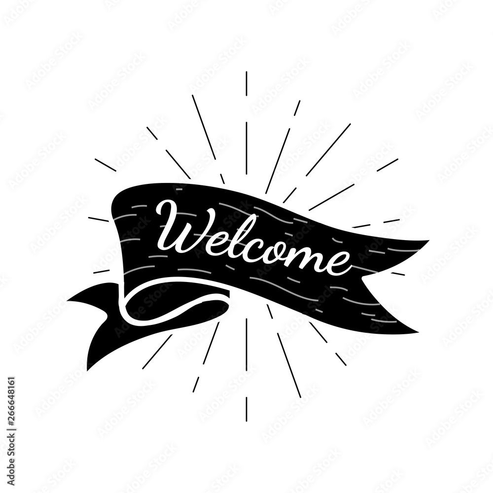 Wall mural welcome text in a badge - Wall murals