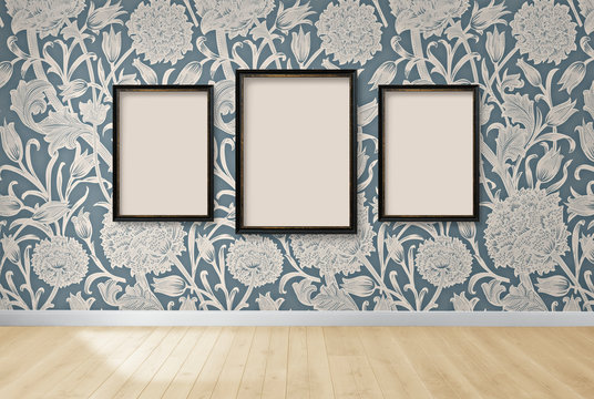 Frames on patterned wallpaper