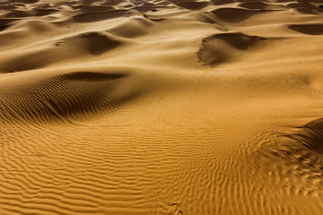 Ripples of Desert Dunes in the Sahara Desert in Tunisia