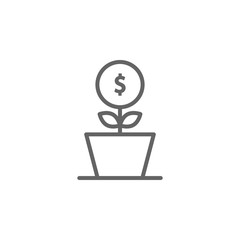 Growth dollar outline icon. Elements of Business illustration line icon. Signs and symbols can be used for web, logo, mobile app, UI, UX