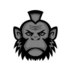 Chimpanzee Wearing Mohawk Mascot