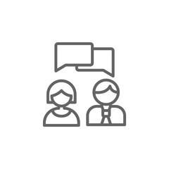 Communication chat bubble outline icon. Elements of Business illustration line icon. Signs and symbols can be used for web, logo, mobile app, UI, UX