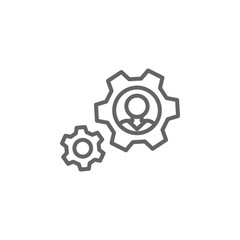 Management gear men outline icon. Elements of Business illustration line icon. Signs and symbols can be used for web, logo, mobile app, UI, UX