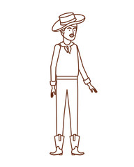 man farmer with straw hat