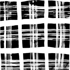 Brush grunge pattern. White and black vector.