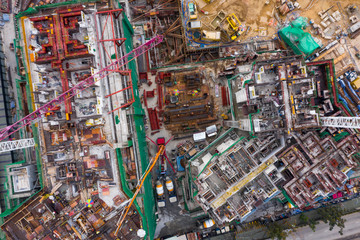 Top down view of Construction site