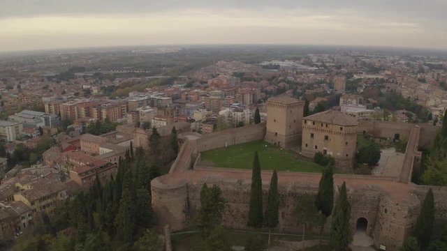 Cesena Italy aerial view of Emilia Romagna town near the Adriatic Sea