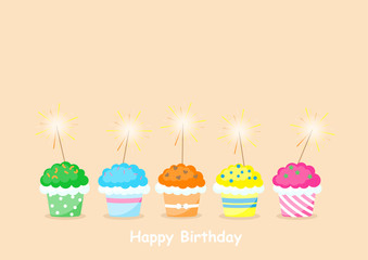 Cute cup cake for birthday party 