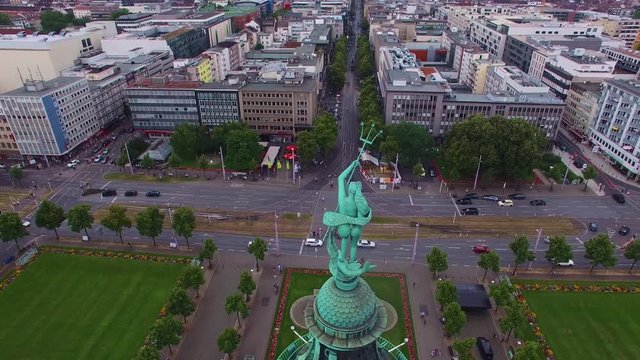 Mannheim Friedrichsplatz square. drone shot of Mannheim Friedrichsplatz square. Mannheim city square