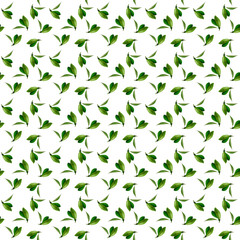 Obraz premium watercolor seamless pattern of green leaves