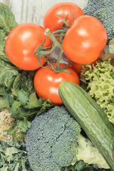 Fresh vegetables and sprouts. Healthy nutrition, slimming and dieting concept