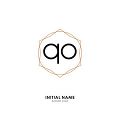 Q O QO Initial logo letter with minimalist concept. Vector with scandinavian style logo.