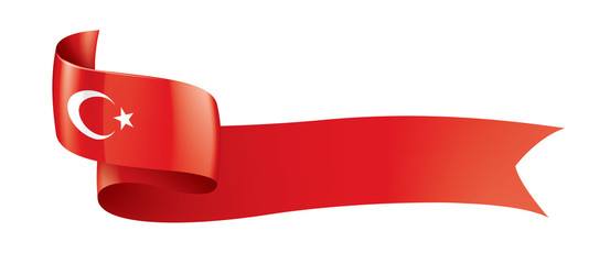 Turkey flag, vector illustration on a white background