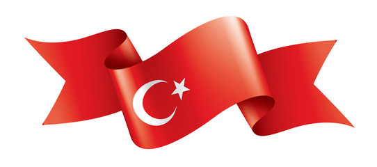 Turkey flag, vector illustration on a white background