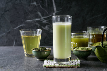 Variety of matcha tea