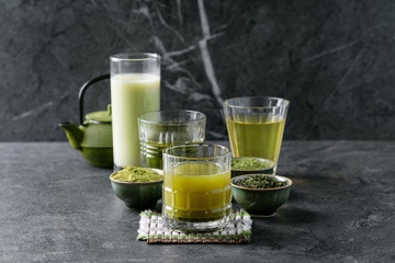 Variety of matcha tea