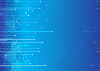 Technology cable line blue color background, vector illustration. 