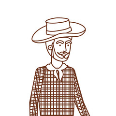 man farmer with straw hat