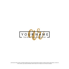 Initial A R AR elegant logo template vector