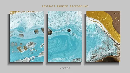 Foto op Canvas Trend vector. Set of abstract painted background, flyer, business card, brochure, poster. Liquid marble.  © KseniaZu
