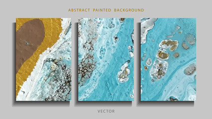 Trend vector. Set of abstract painted background, flyer, business card, brochure, poster. Liquid marble. 