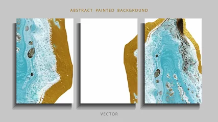 Foto op Aluminium Trend vector. Set of abstract painted background, flyer, business card, brochure, poster. Liquid marble.  © KseniaZu