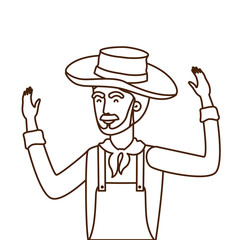 man farmer with straw hat