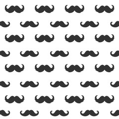 Vector seamless pattern with mustache.