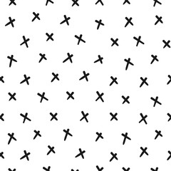 Abstract vector seamless pattern with Doodle elements. Minimalism.