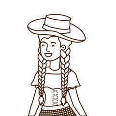 farmer woman with straw hat