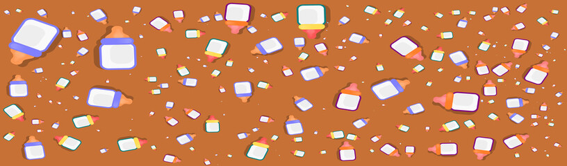 Baby milk feeding bottle design illustration 