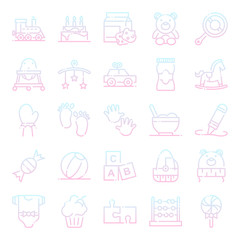 Baby shower icons pack