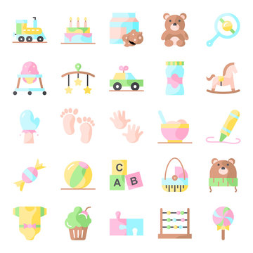 Baby shower icons pack
