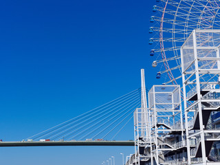 大阪築港 天保山大観覧車と天保山大橋