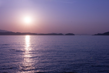 和歌山県加太市の海と夕日