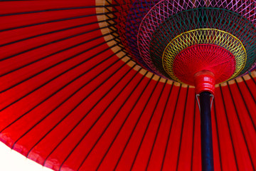 赤い大きな番傘