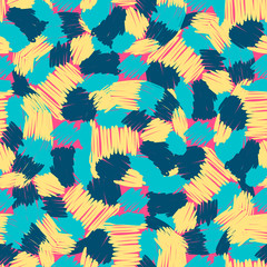 Abstract doodle and boho style handcraft fabric pattern for girls, boys, clothes. Hand draw design for clothing and textile background, carpet or wallpaper. Fashion style. Colorful bright