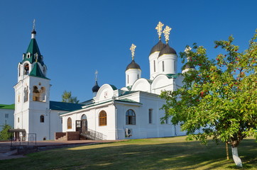 Church of the Intercession of the virgin and the Cathedral of the Transfiguration in the Spaso-Preobrazhensky monastery. City of Murom, Vladimir region, Russia