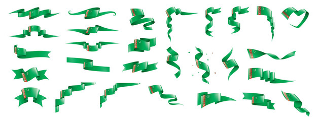 Turkmenistan flag, vector illustration on a white background