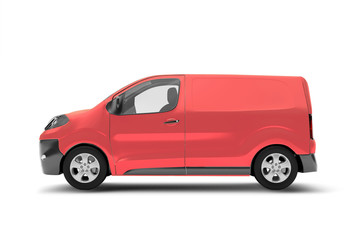 Obraz premium Mock up of a van on a white background - 3d rendering