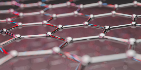 Graphene molecular nano technology structure on a background - 3d rendering